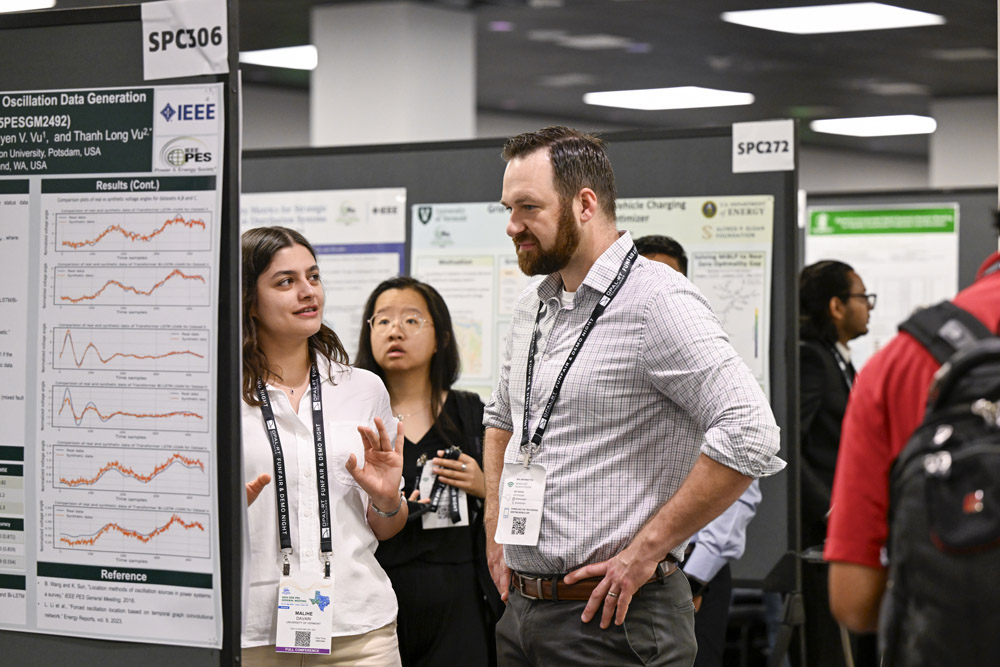 Malihe presents her poster at the 2025 IEEE PES GM.